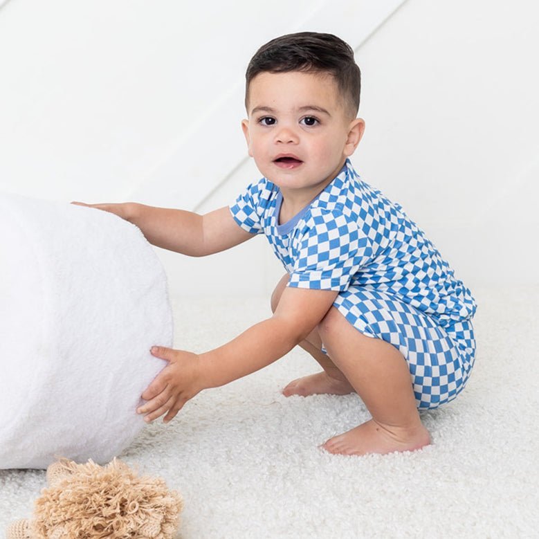 Blue Checks Shorts PJ Set