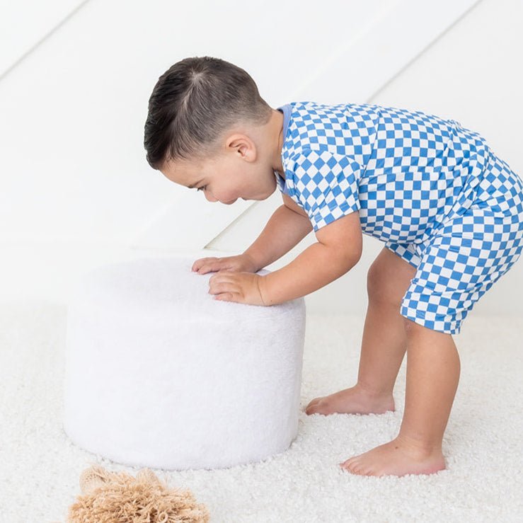 Blue Checks Shorts PJ Set
