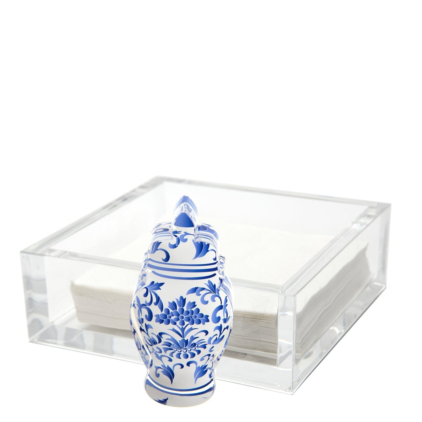 Blue Ginger Jar Acrylic Cocktail Napkin Holder