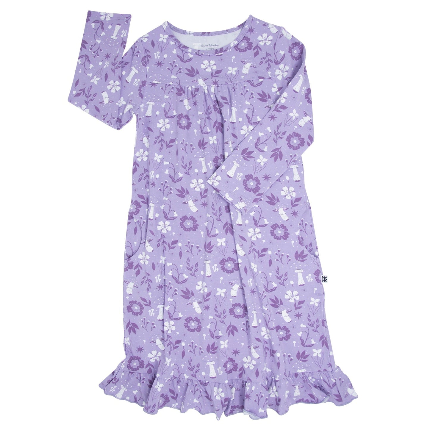 Mushroom Floral Boho Dress