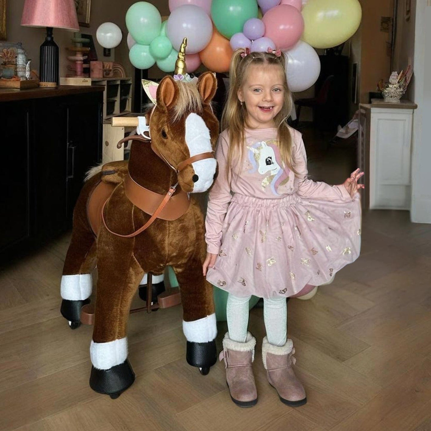 Model U Ride‑On Pony Toy Riding Horse Age 4‑7 Brown
