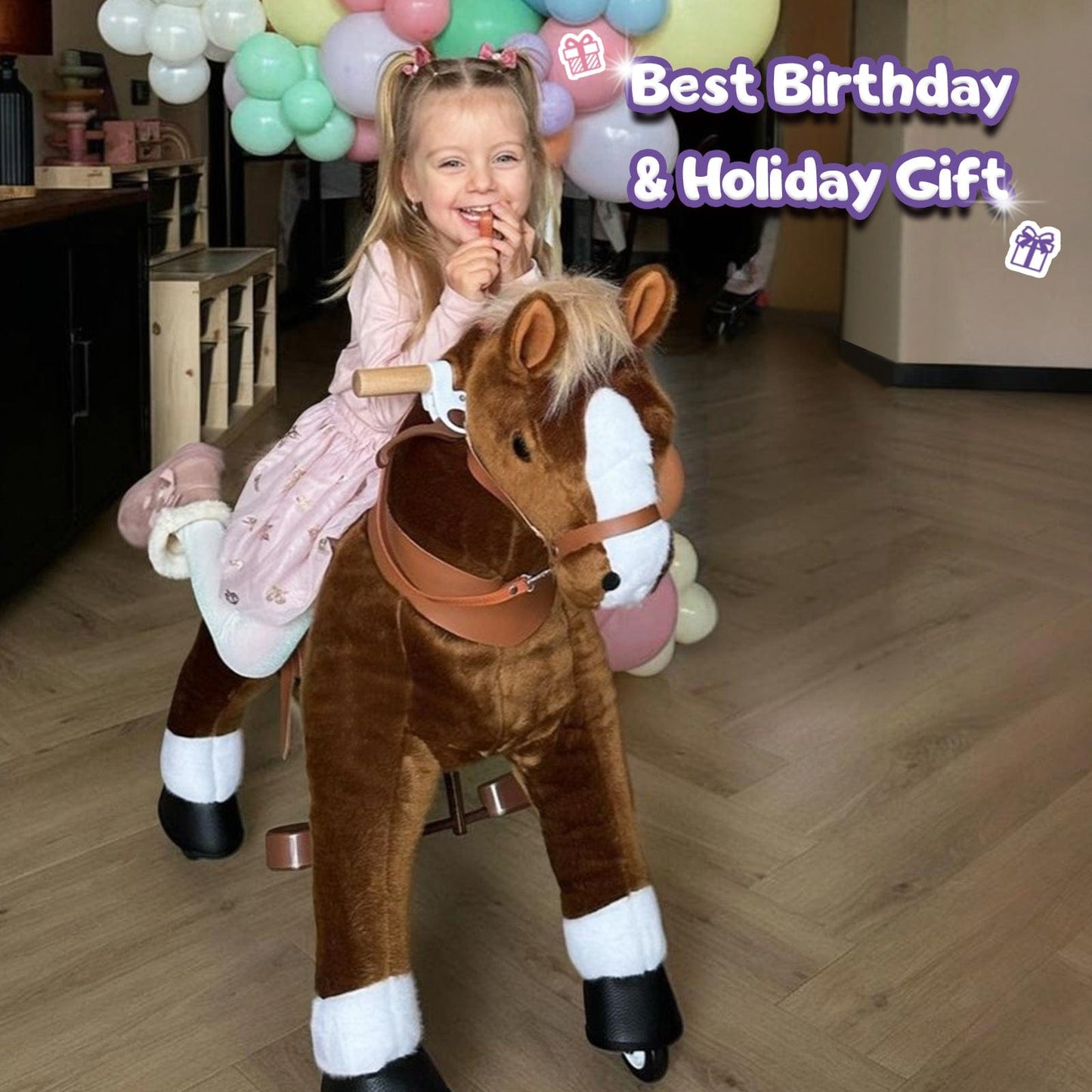 Model U Ride‑On Pony Toy Riding Horse Age 4‑7 Brown