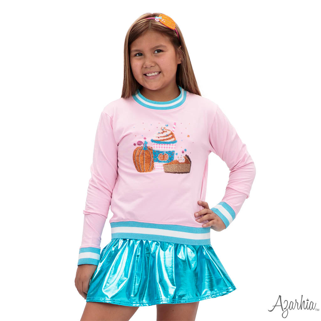 Pumpkin Latte Sequin Sweatshirt – Girls Fall Boutique Top