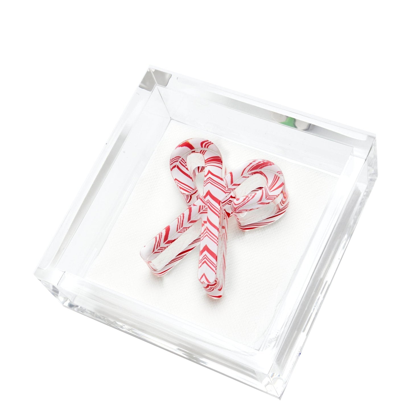 Candy Canes Acrylic Cocktail Napkin Holder