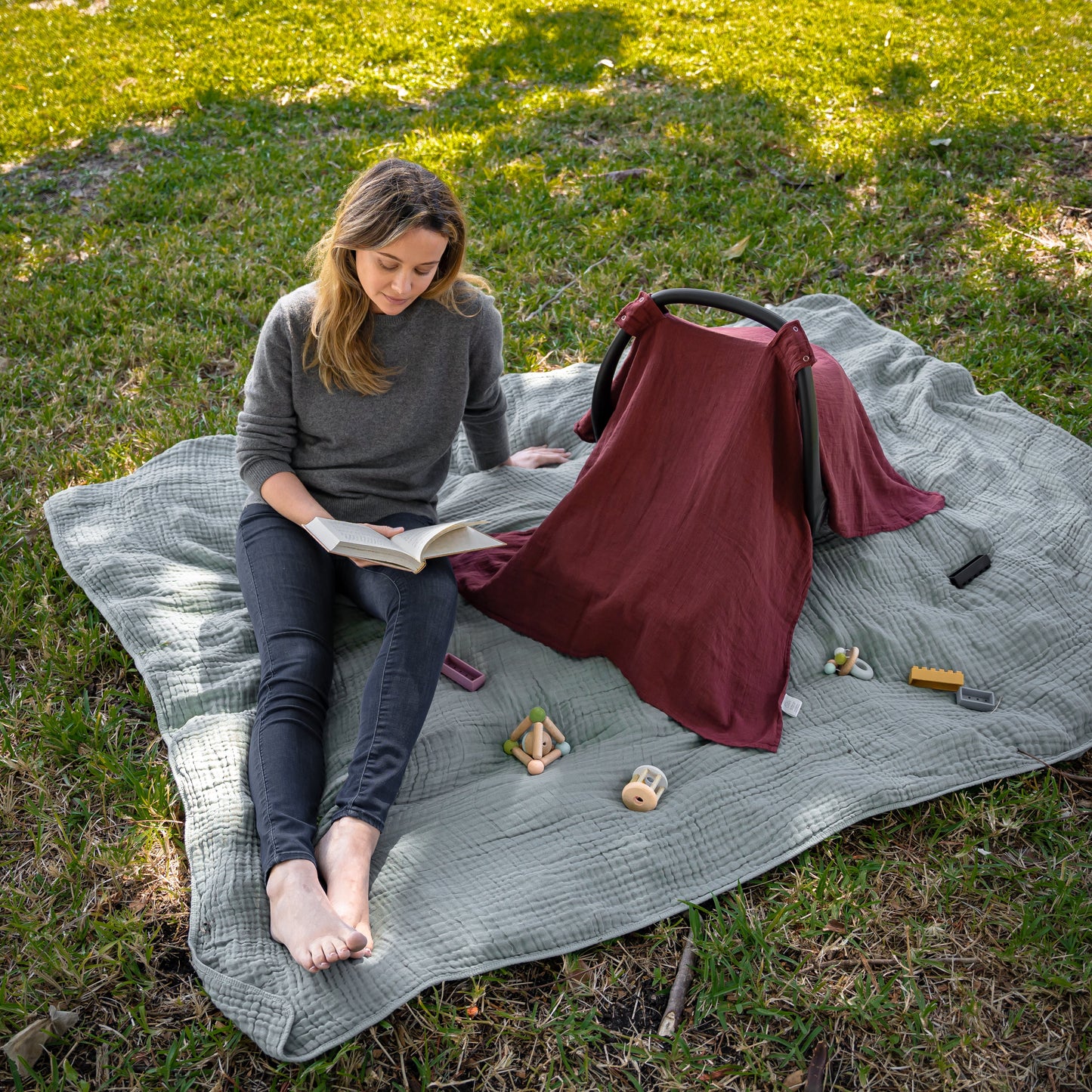 Baby Car Seat Cover in Wine