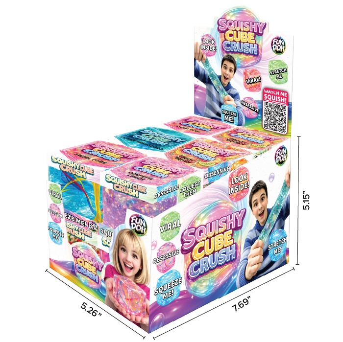 Fun Doh Squishy Charm Cube Sensory Fidget Toy ā Assorted Styles