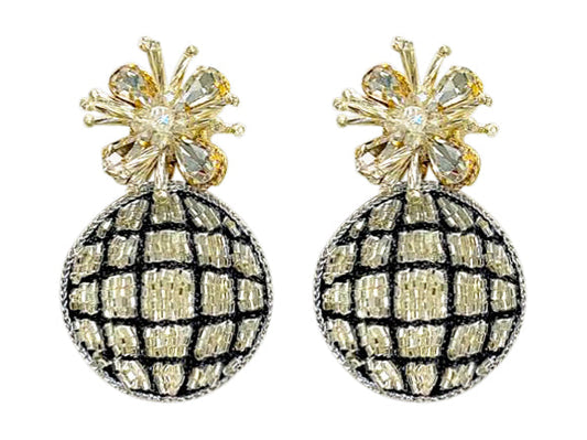 Disco Ball Earrings - Silver