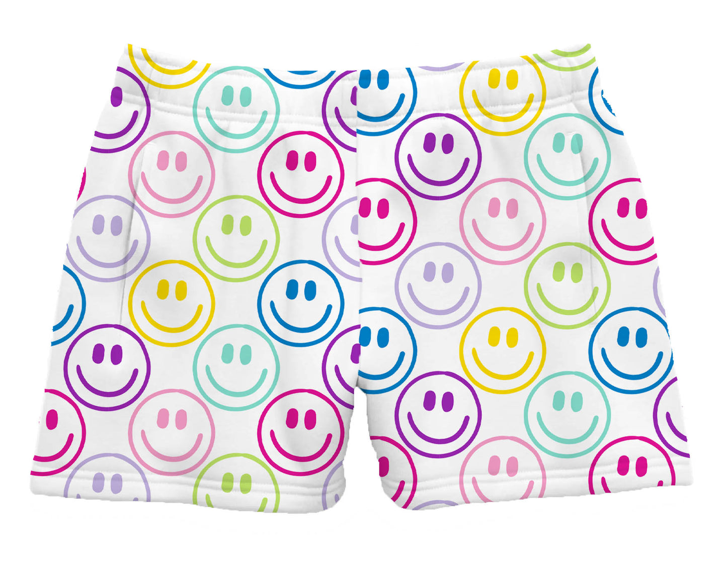 Azarhia Bright Smiley Faces Charlotte Shorts | Girls French Terry Shorts | Bossier City, LA