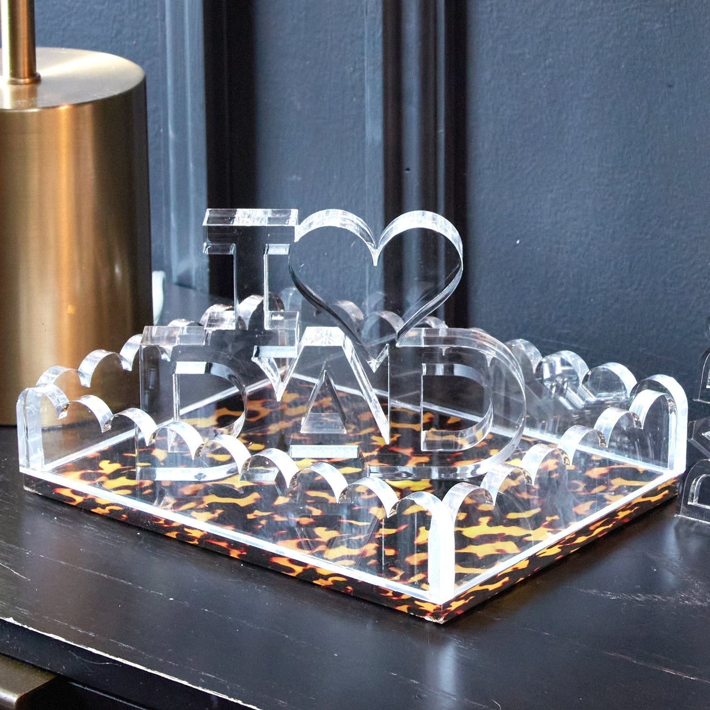 Clear Acrylic I (Heart) Dad Stand Alone