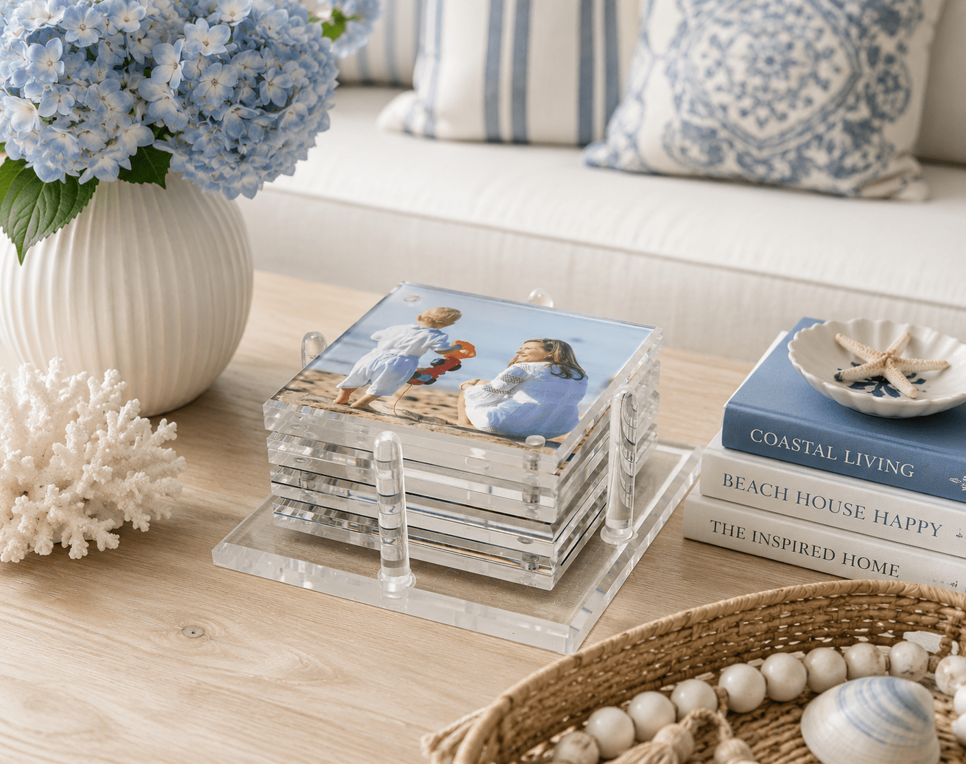 Clear Acrylic Photo Drink Coasters