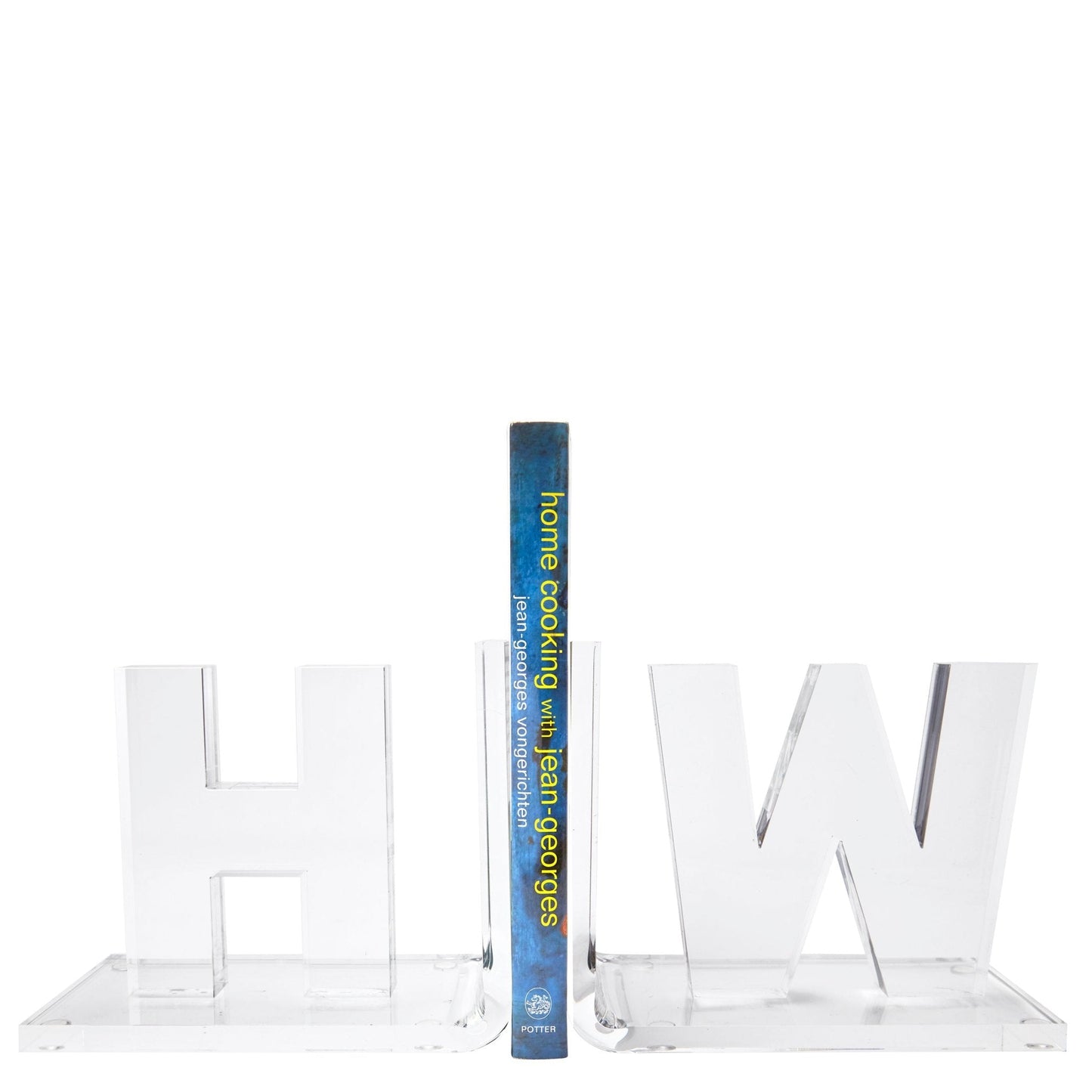 Clear Acrylic Initials Bookends
