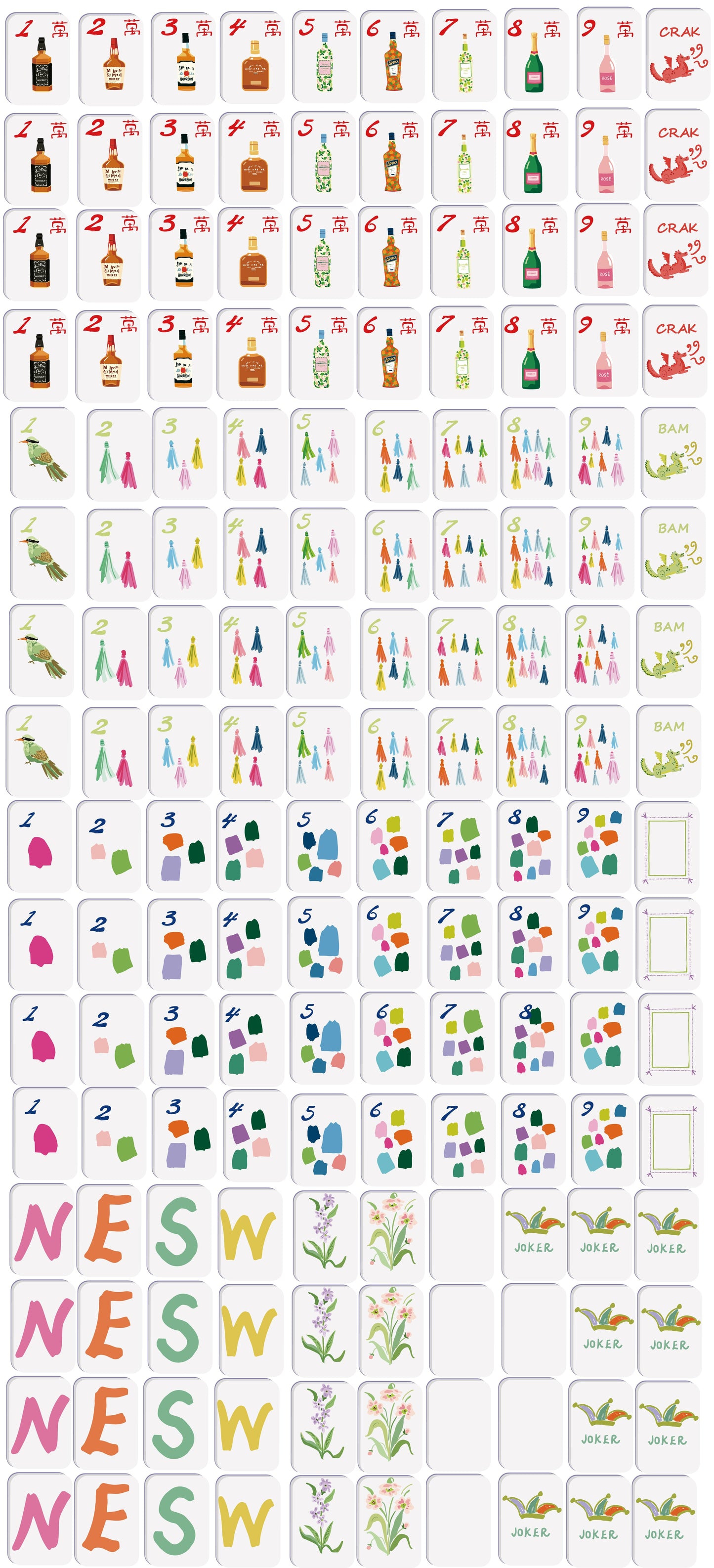 Cocktails Mahjong Tiles (Preorder)