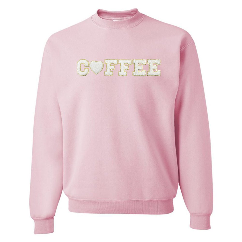 Coffee Heart Letter Patch Crewneck Sweatshirt