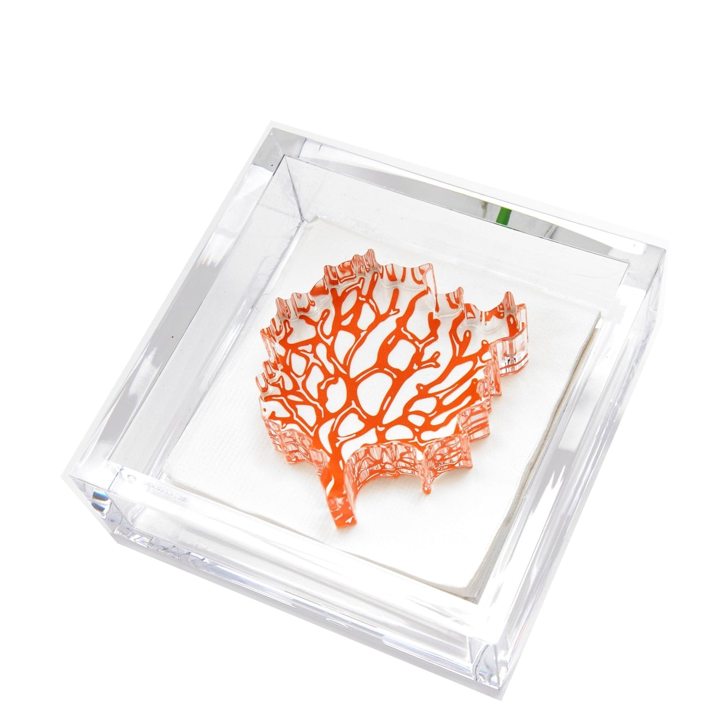 Coral Acrylic Cocktail Napkin Holder