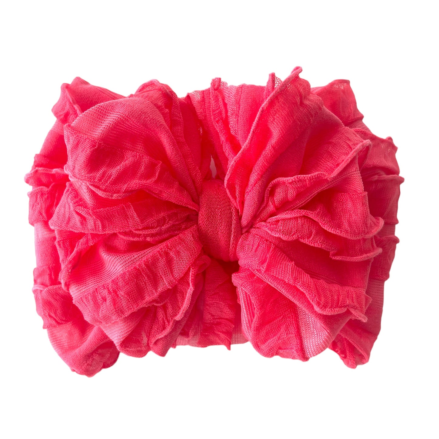 Ruffled Headband- Coral