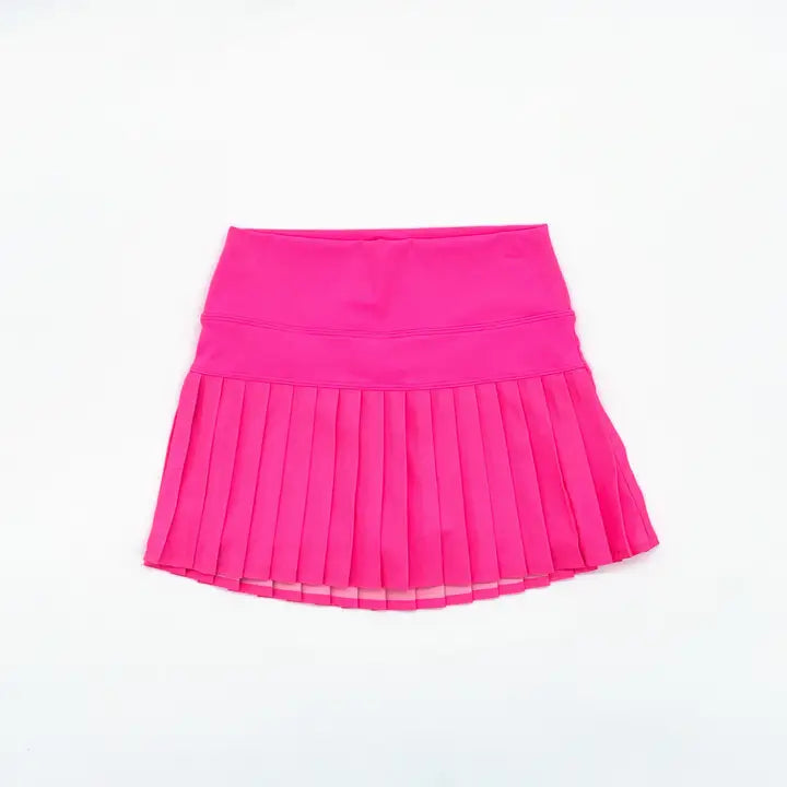 Hot Pink Athletic Pleat Skirt