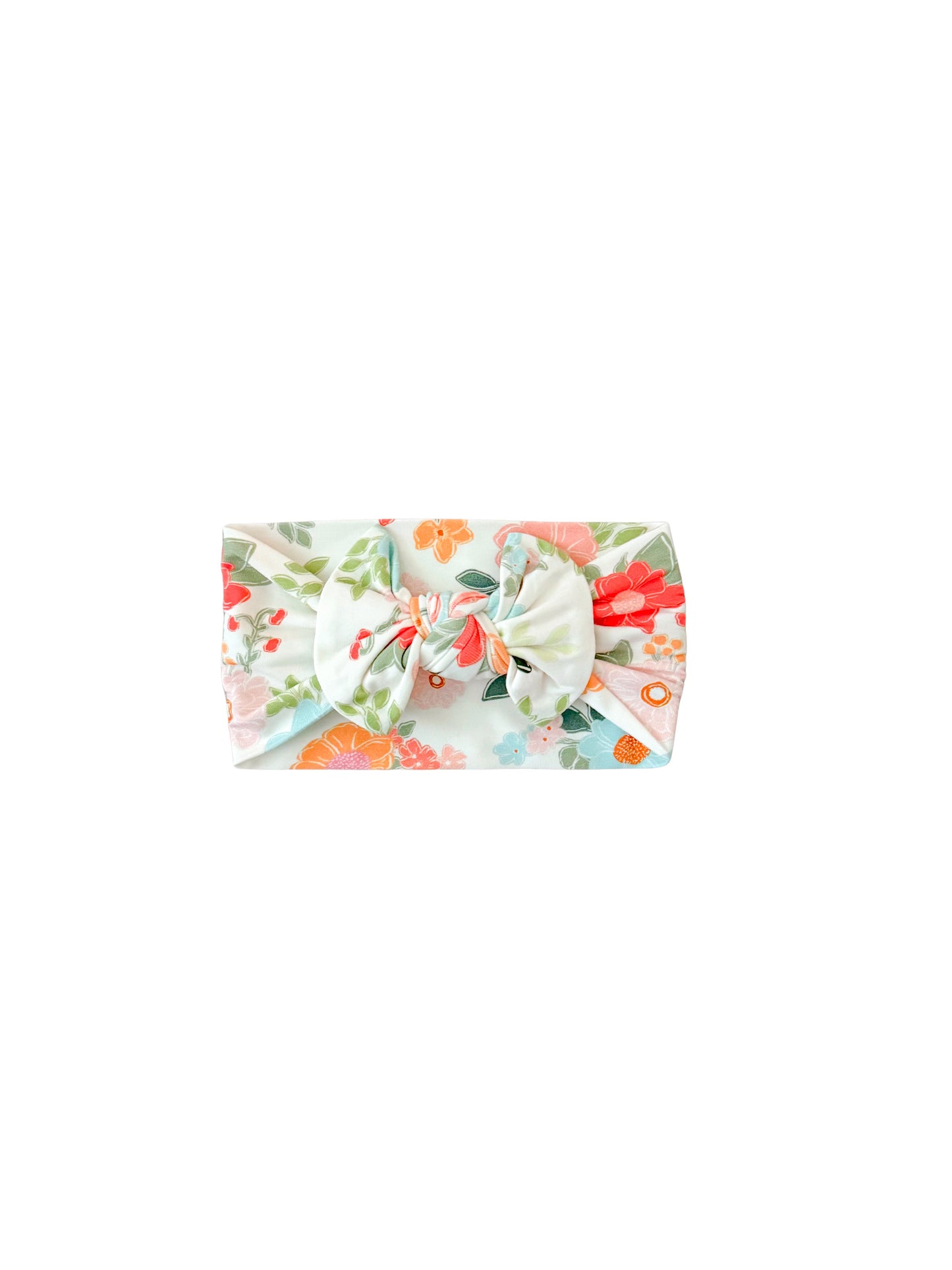 Cottage Blooms Knotted Bow Headband