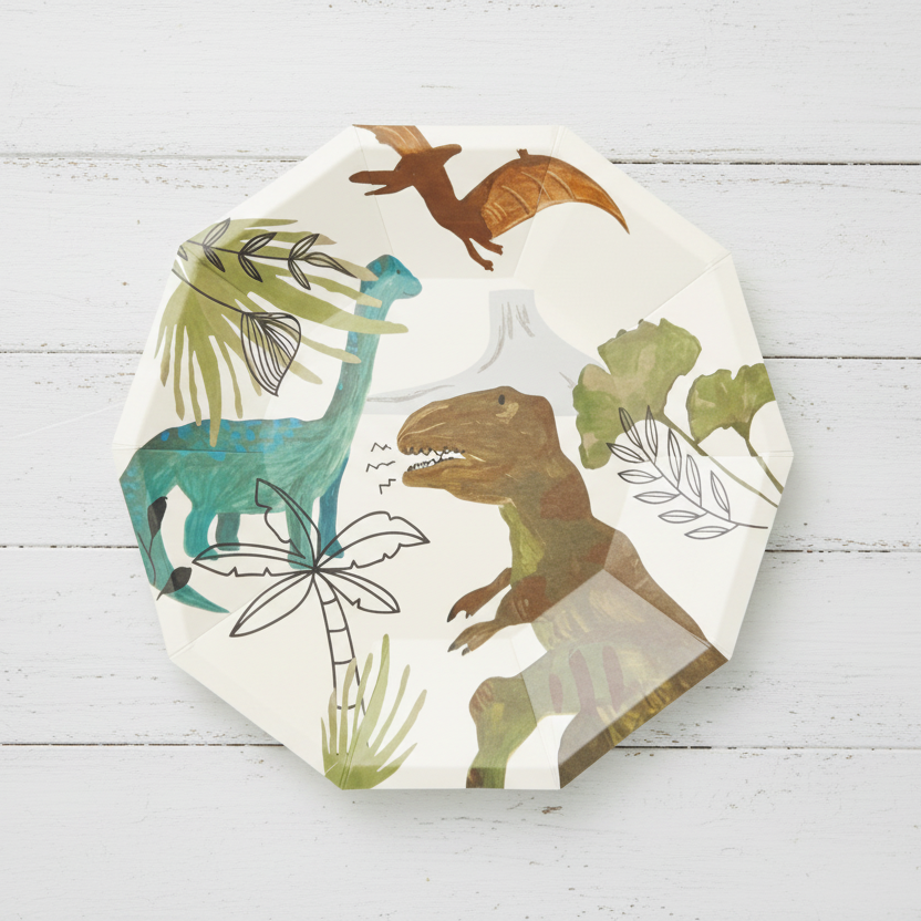 Dinosaur Small Plates 7" (Set of 8) – Dino Birthday Party Supplies