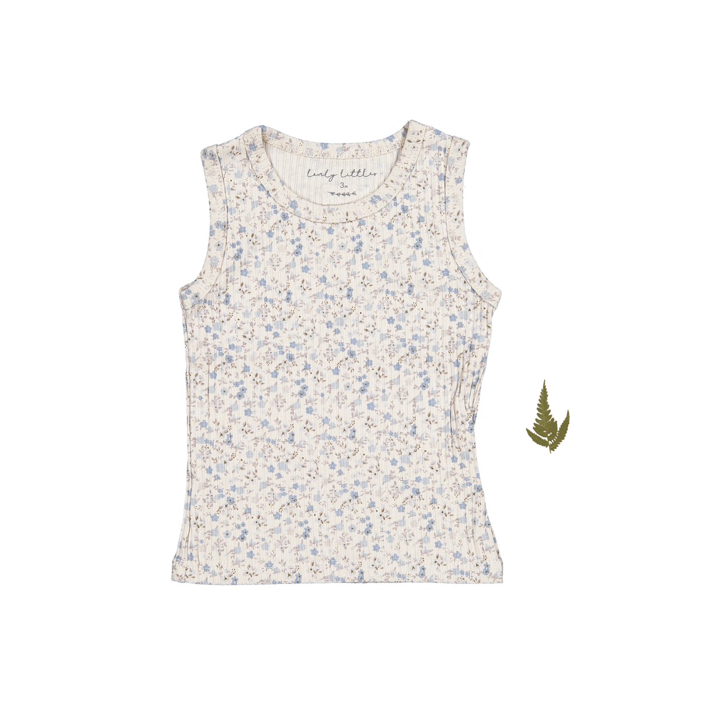The Printed Tank - Dusty Blue Floral