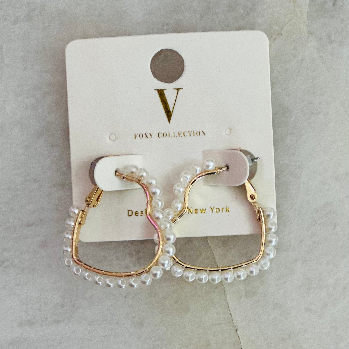 Pearl Heart Earrings