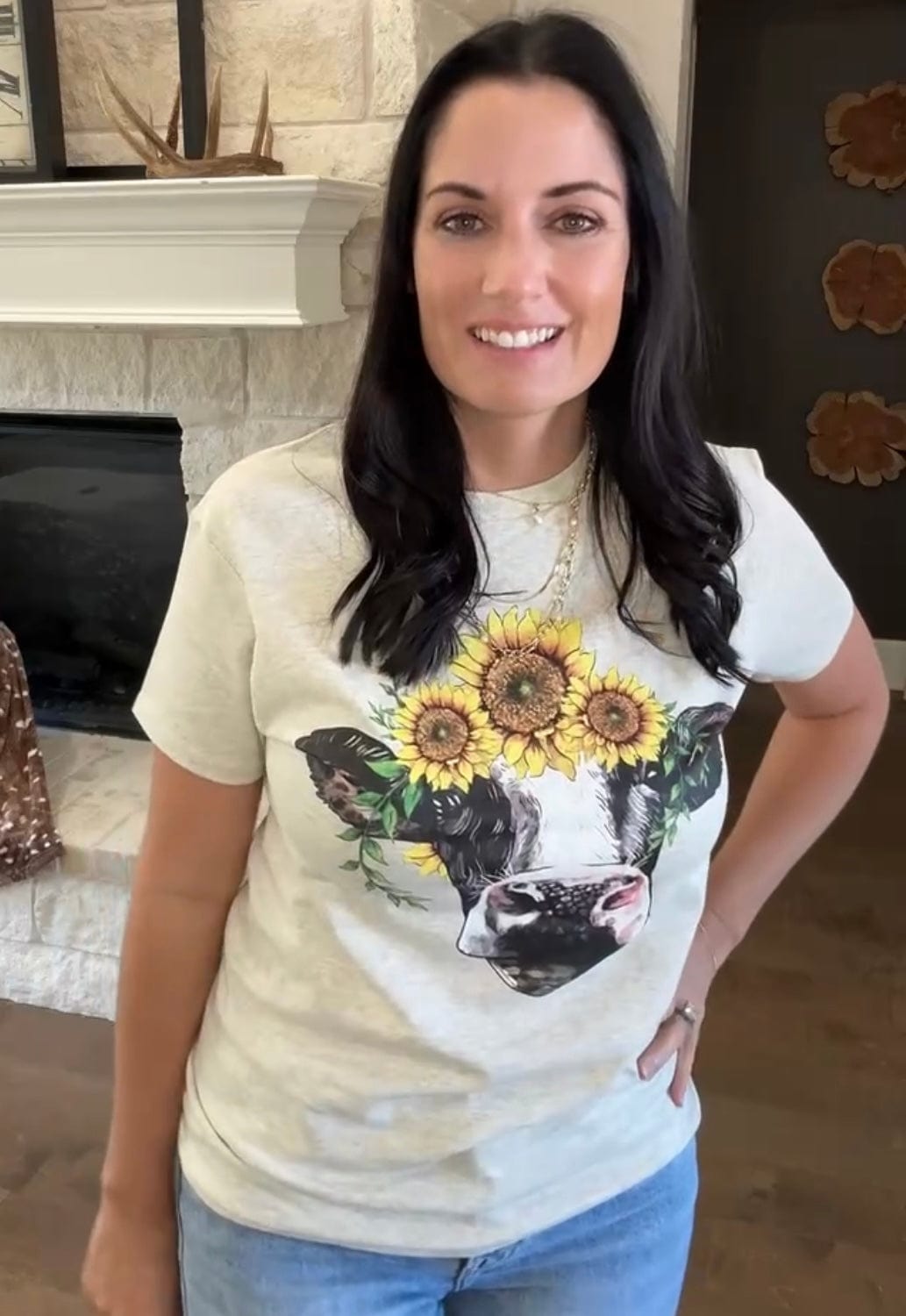Sunflower Cow Graphic Tee