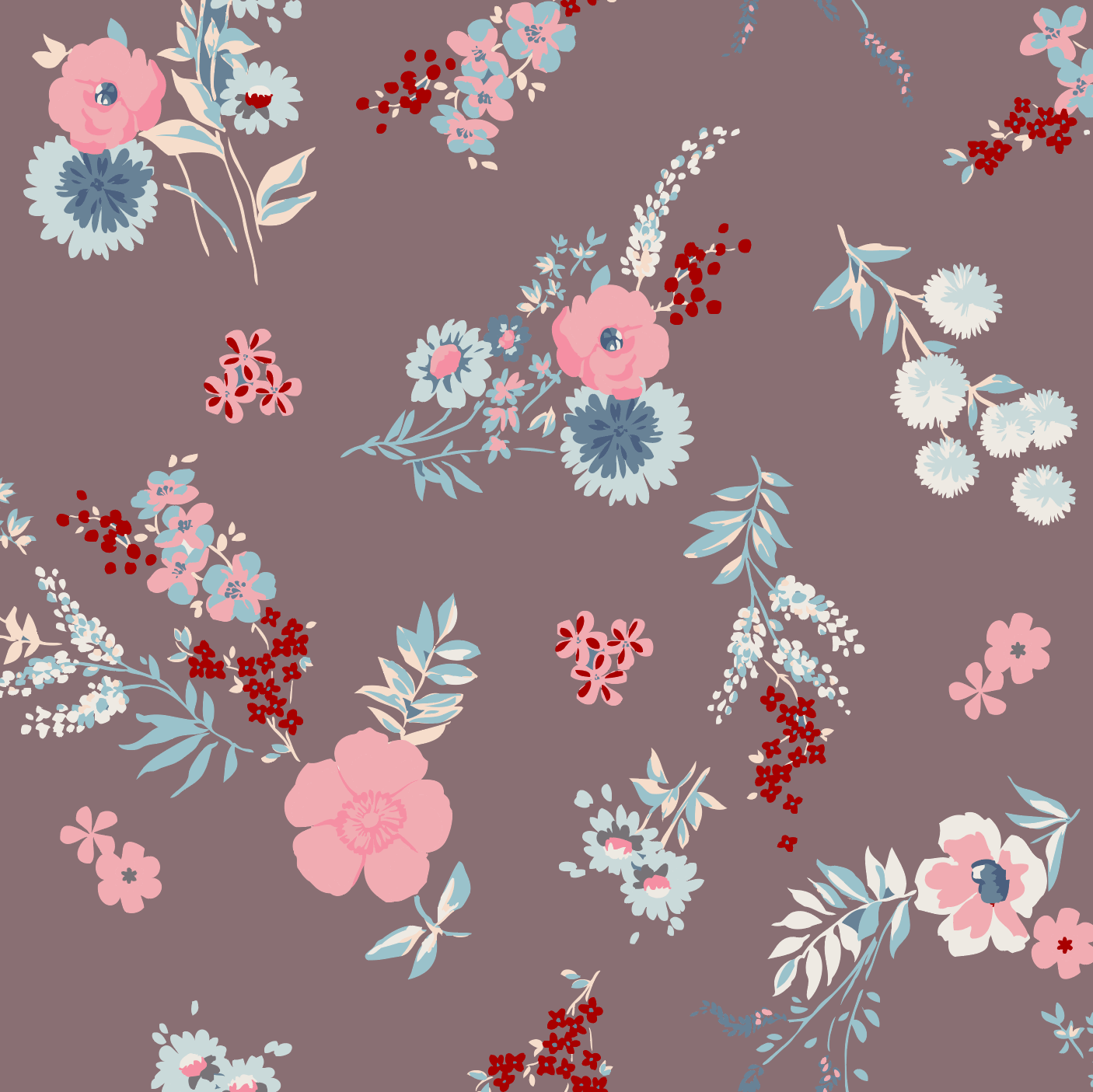Fall Florals Mauve Dress