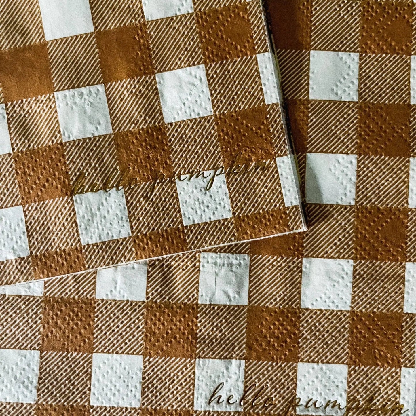 Fall Plaid Small Disposable Paper Napkins (16pcs)