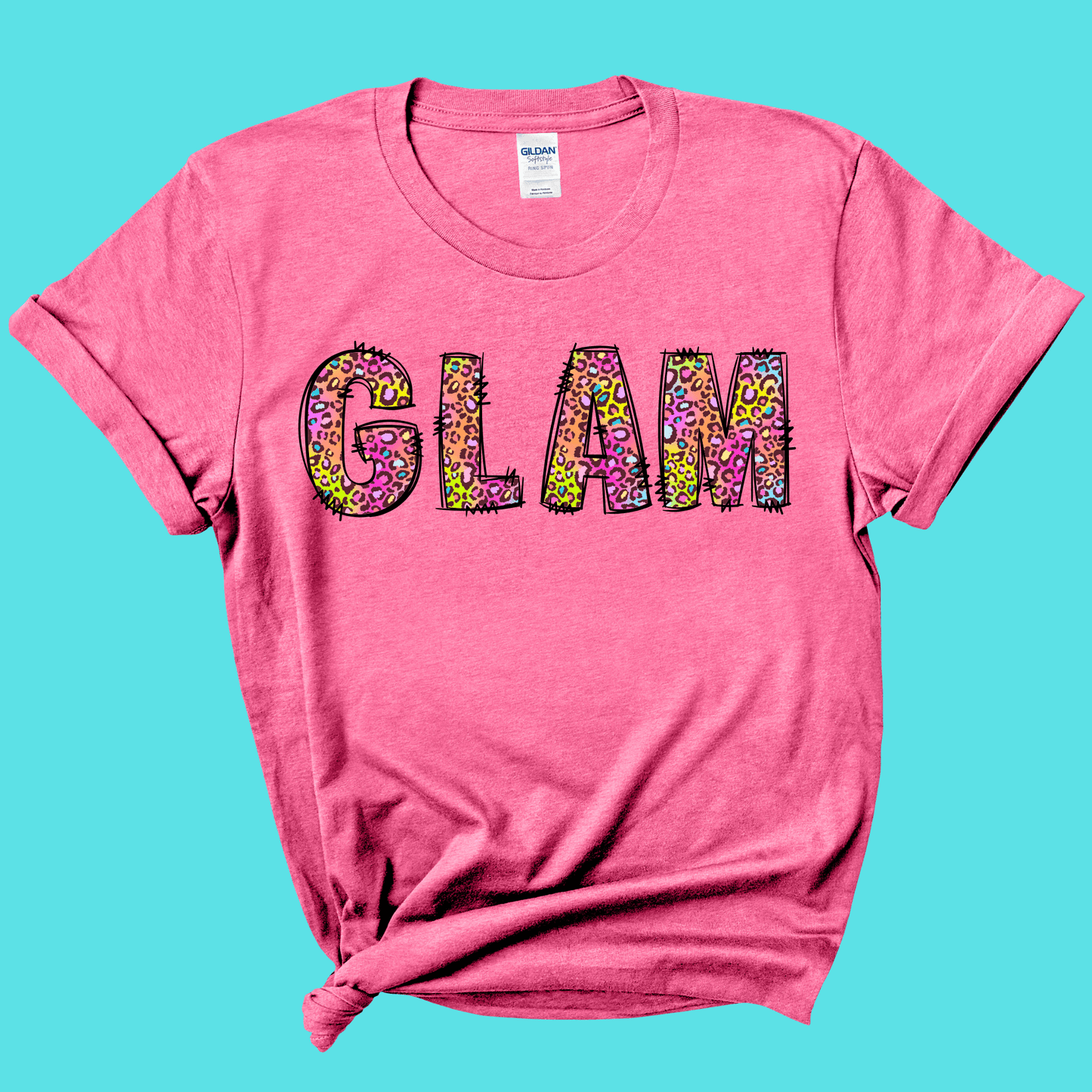 Glam Rainbow Leopard Graphic Tee