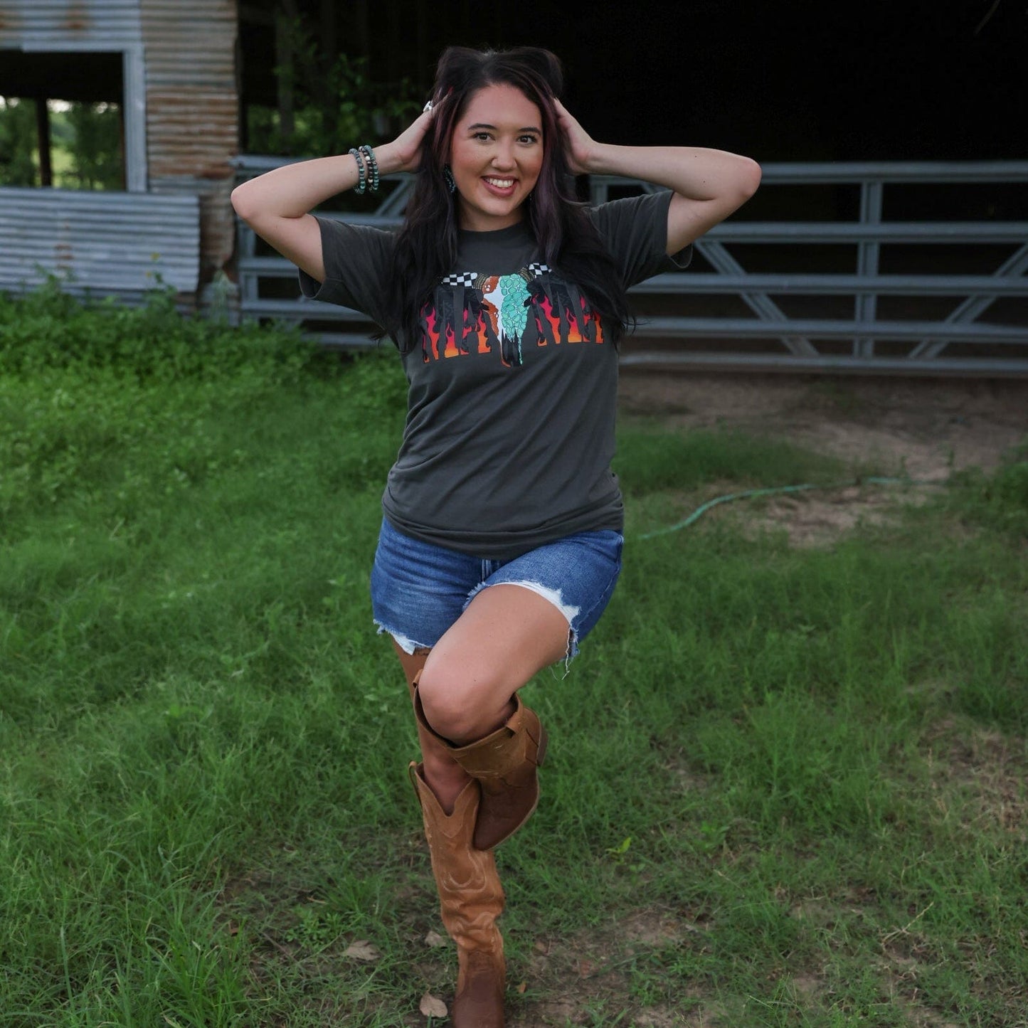 Desert Skull Flame Mama Soft Graphic Tee