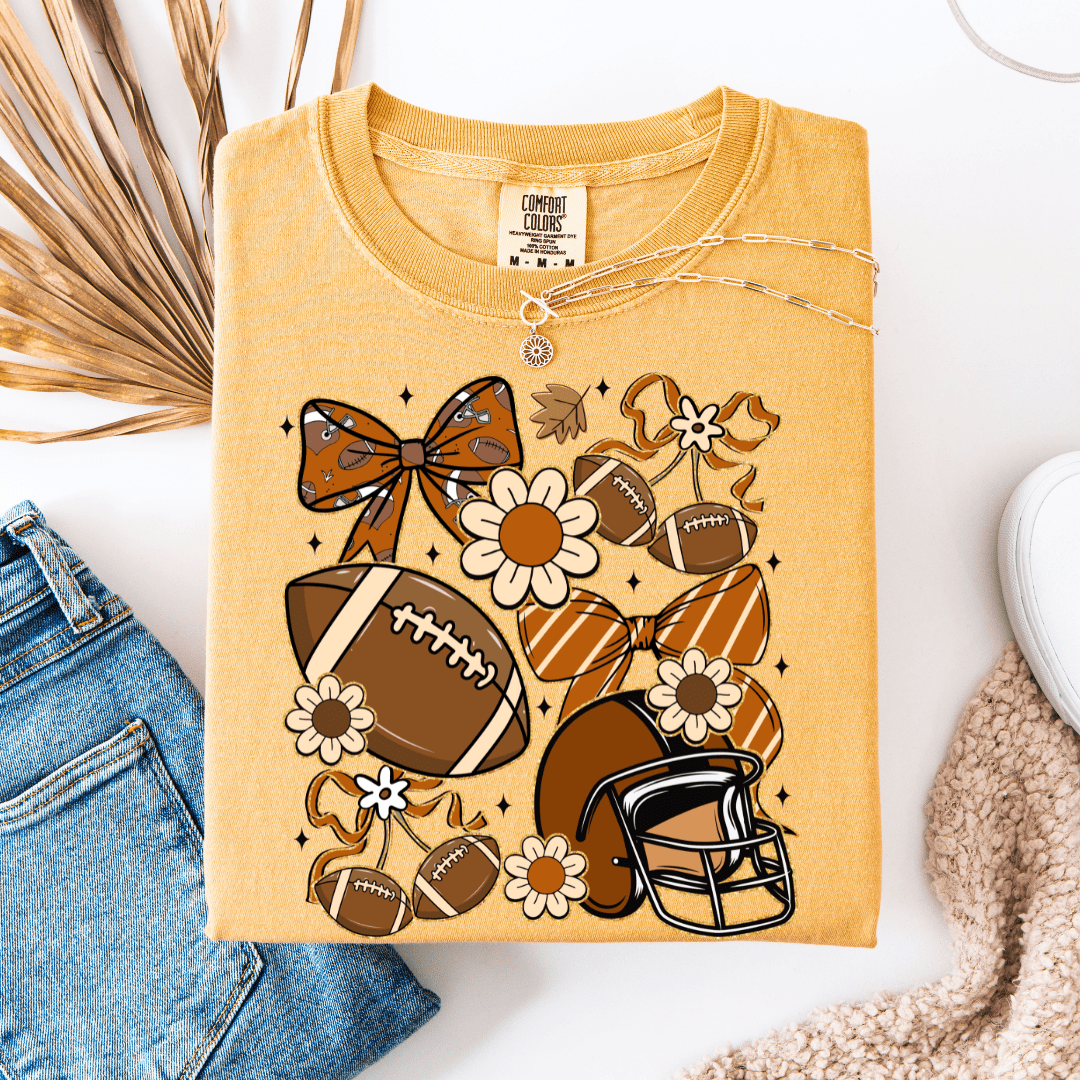 Floral Football Collage Graphic Tee