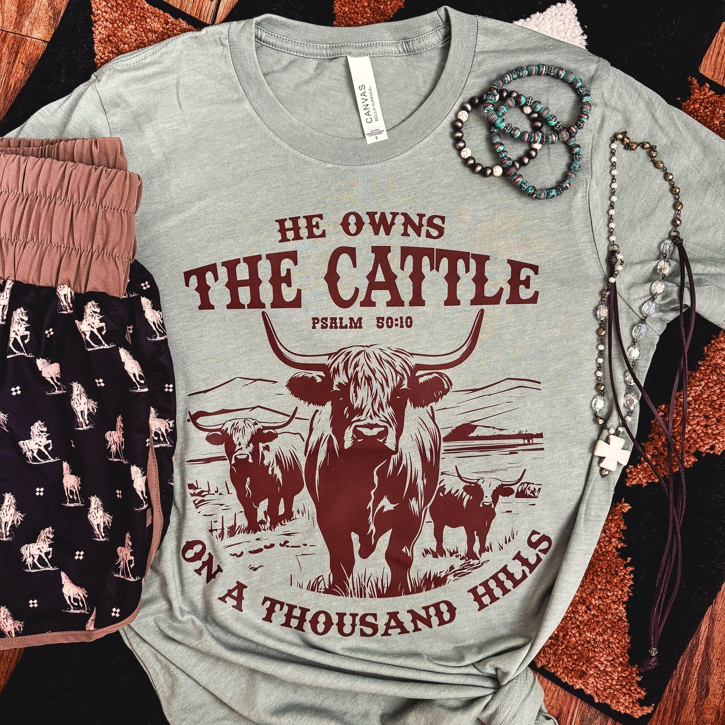 He Owns the Cattle Psalm 50:10 Soft Graphic Tee