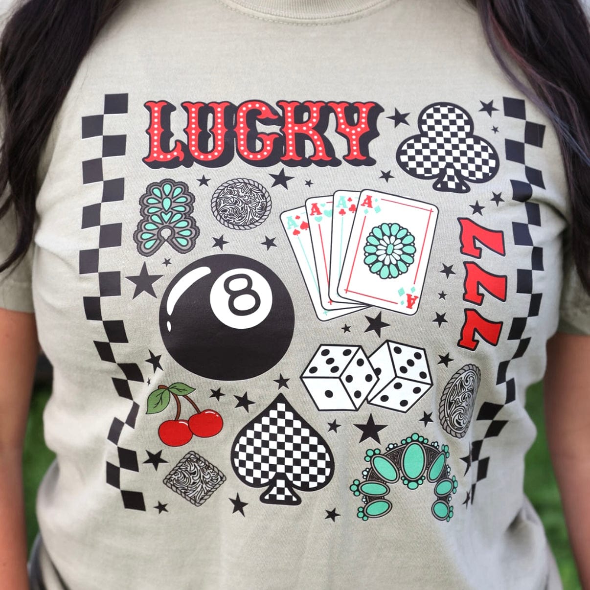 Lucky 7 Collage Graphic Tee