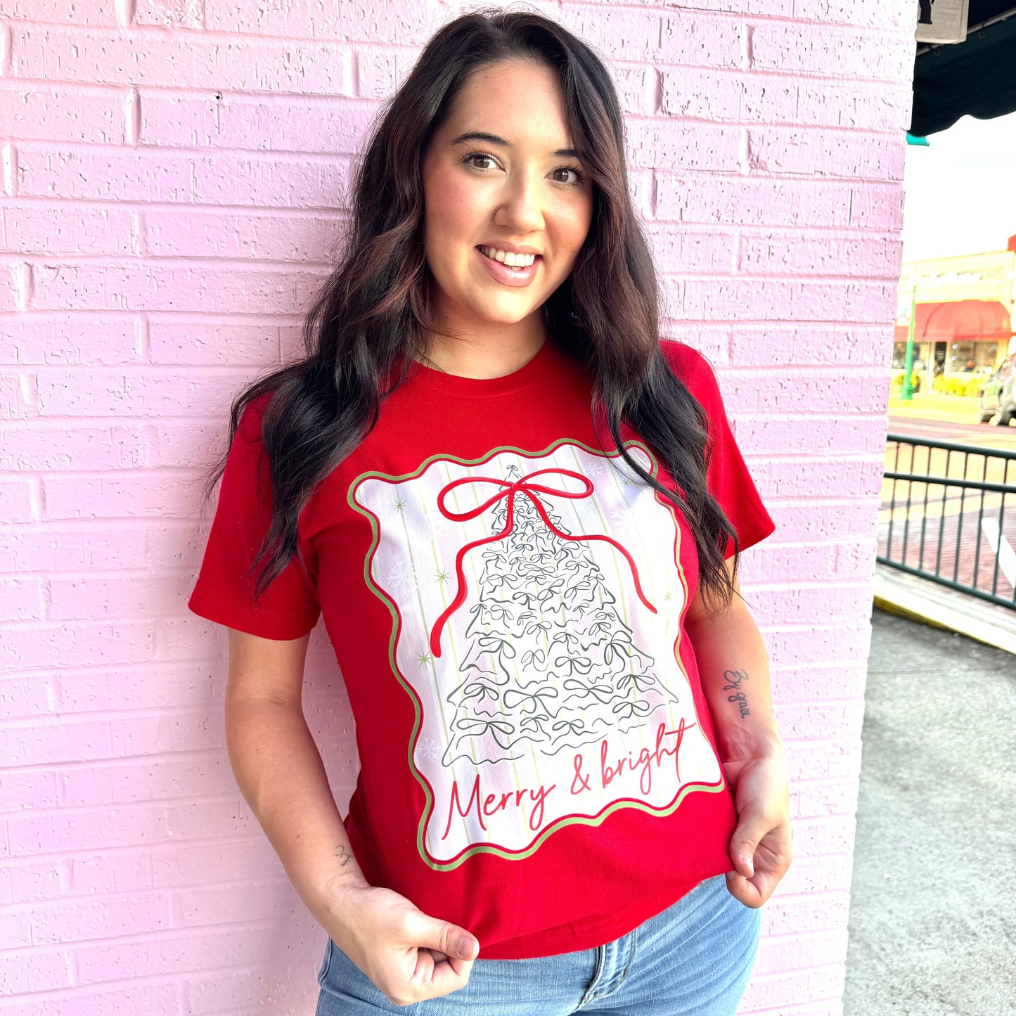 Merry & Bright Tree Graphic Tee