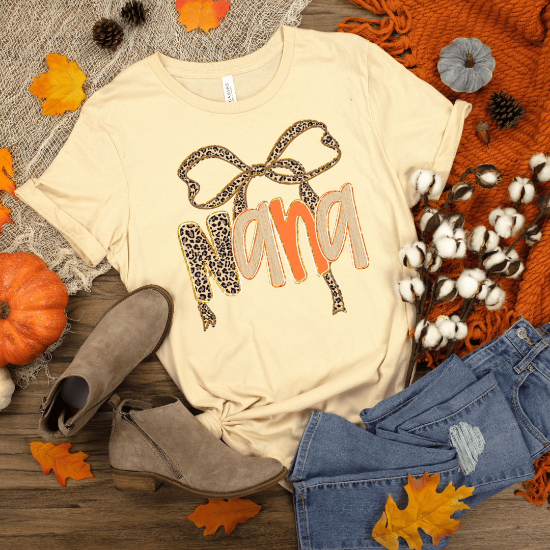 Nana Leopard Bow Graphic Tee