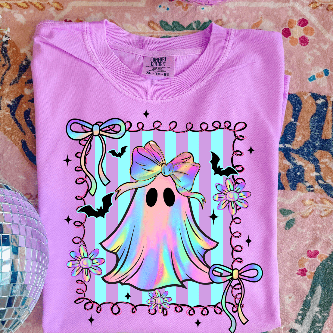 Neon Preppy Ghost Graphic Tee