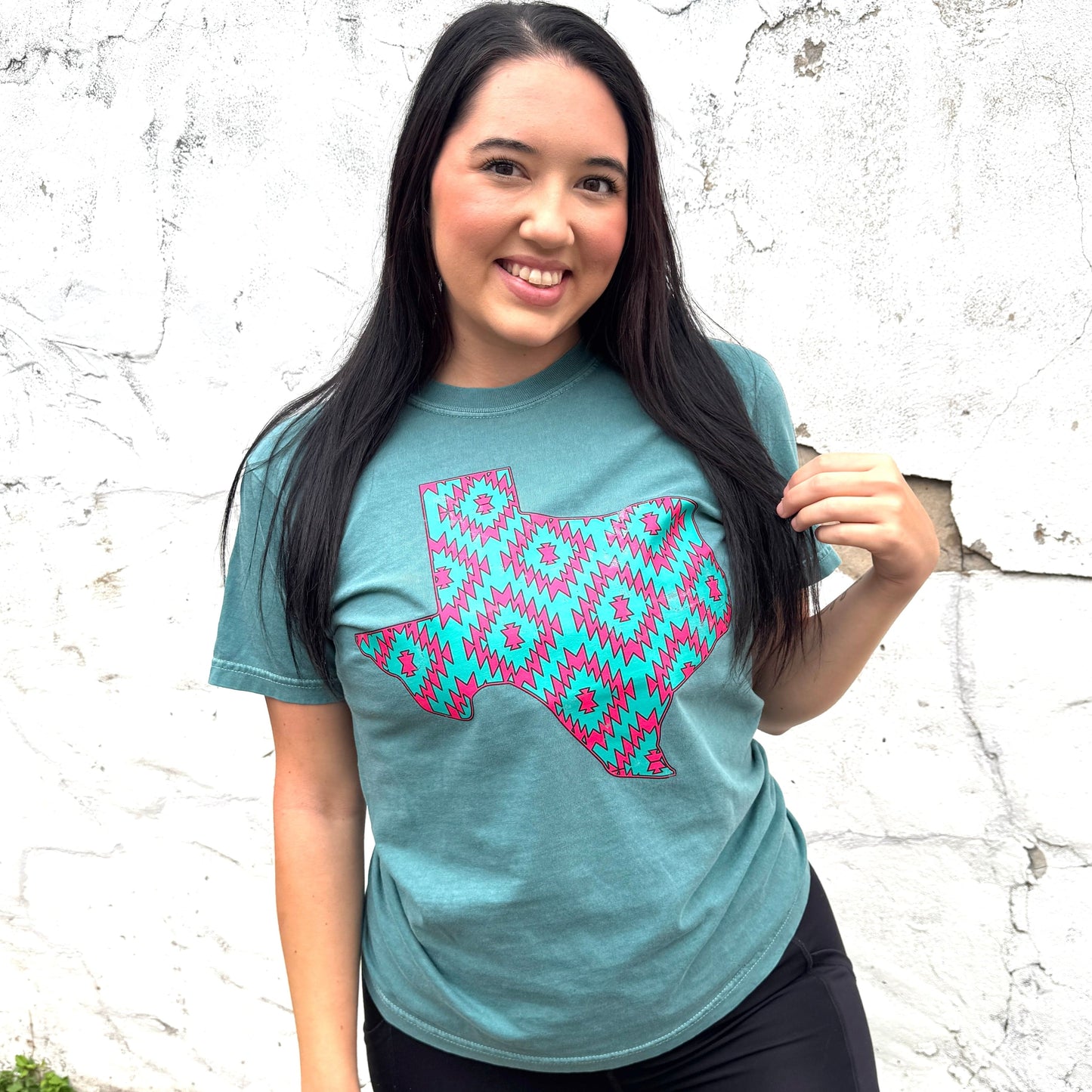 Pink Aztec Texas Soft Graphic Tee