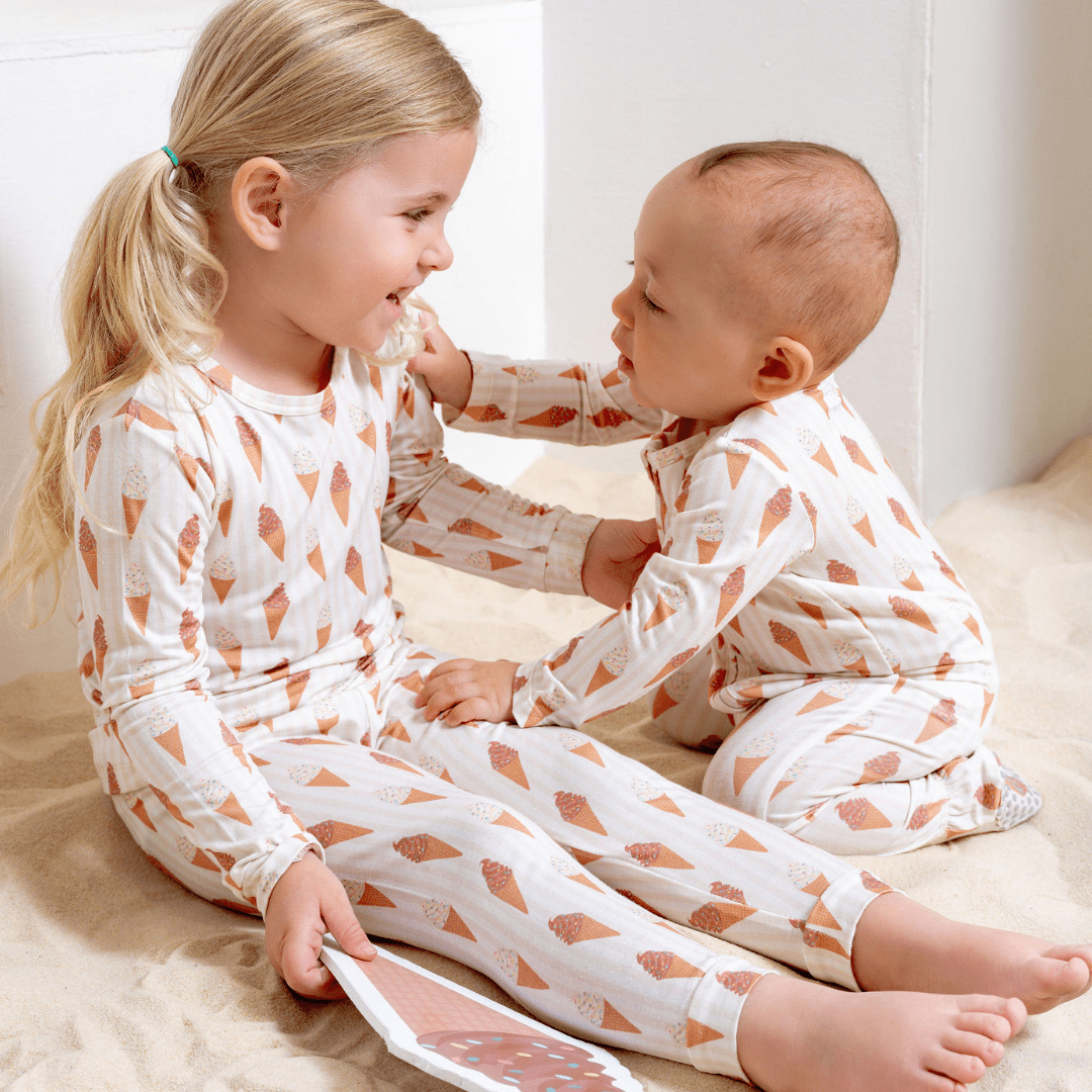 Footie Zippered One Piece in Sundae Fun Day