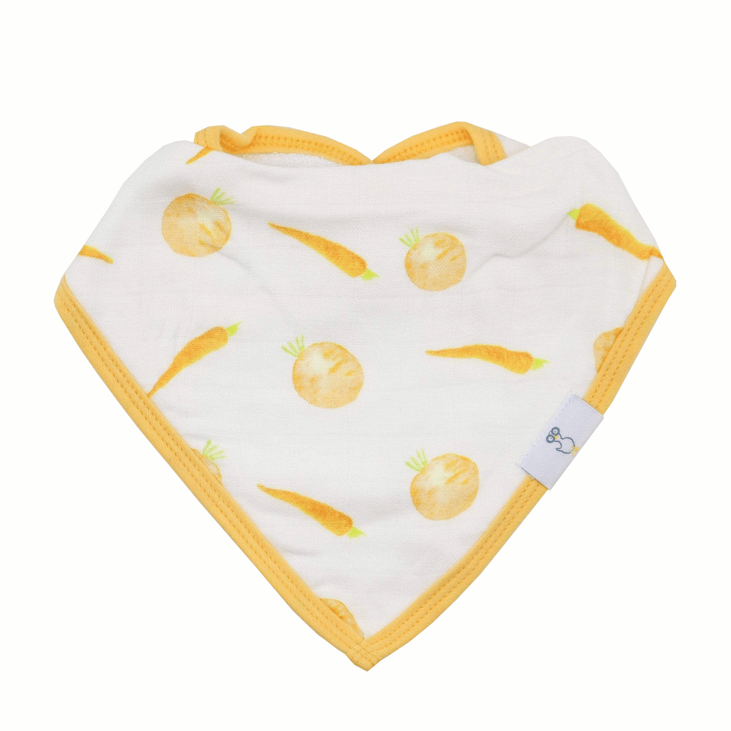 Carrots and Shapes Orange 2 Pack Muslin & Terry Cloth Bib Set