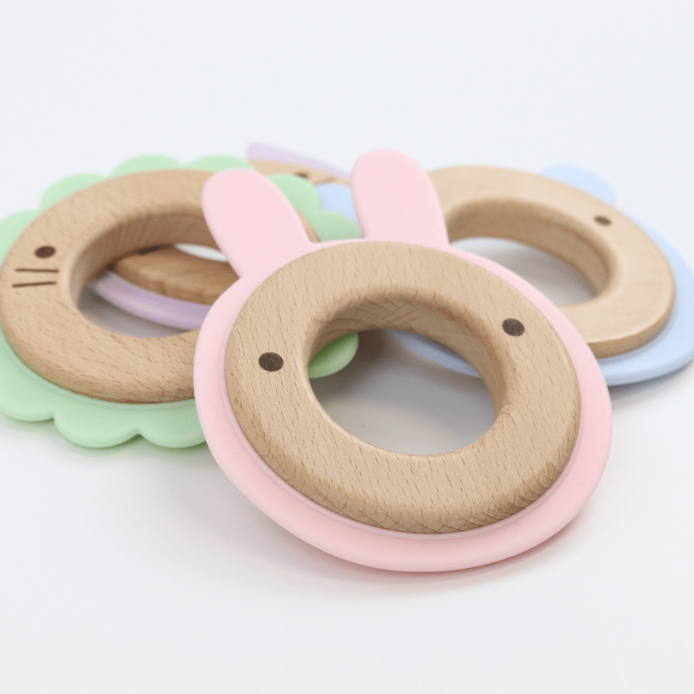 Lion Mint Animal Teether Wooden + Silicone