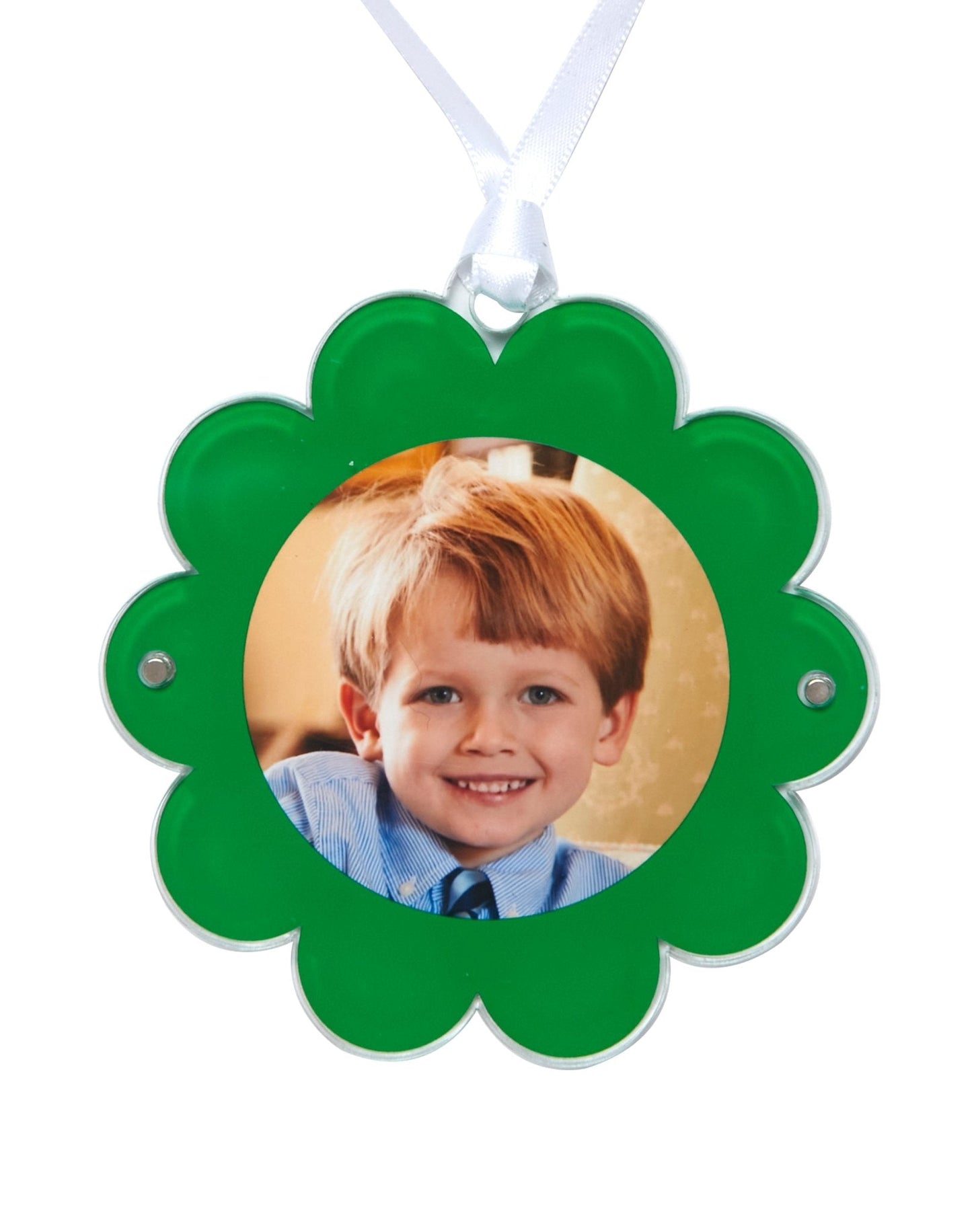 Green Acrylic Double-Sided Daisy Ornament