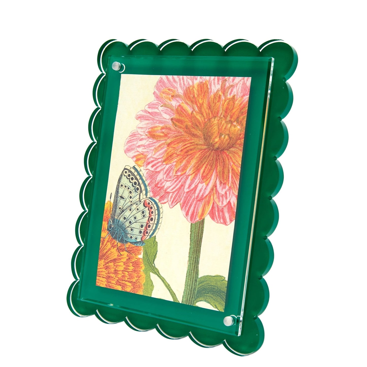 Green Acrylic Scallop Frame