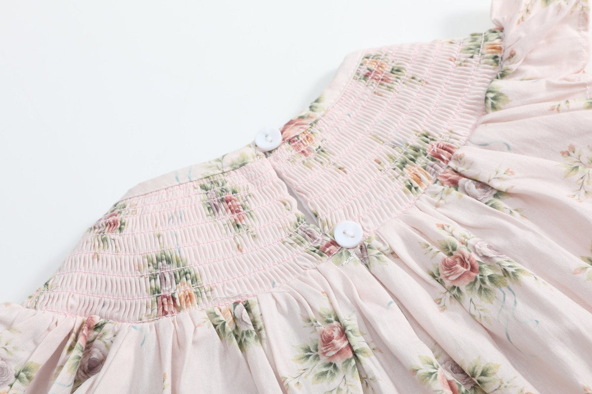 Heirloom Custom Rose Smocked Bishop Dress
