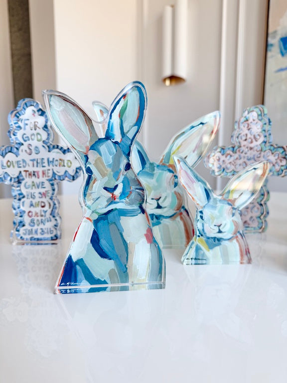 Hippity Hop Bunny Acrylic Tabletop Art