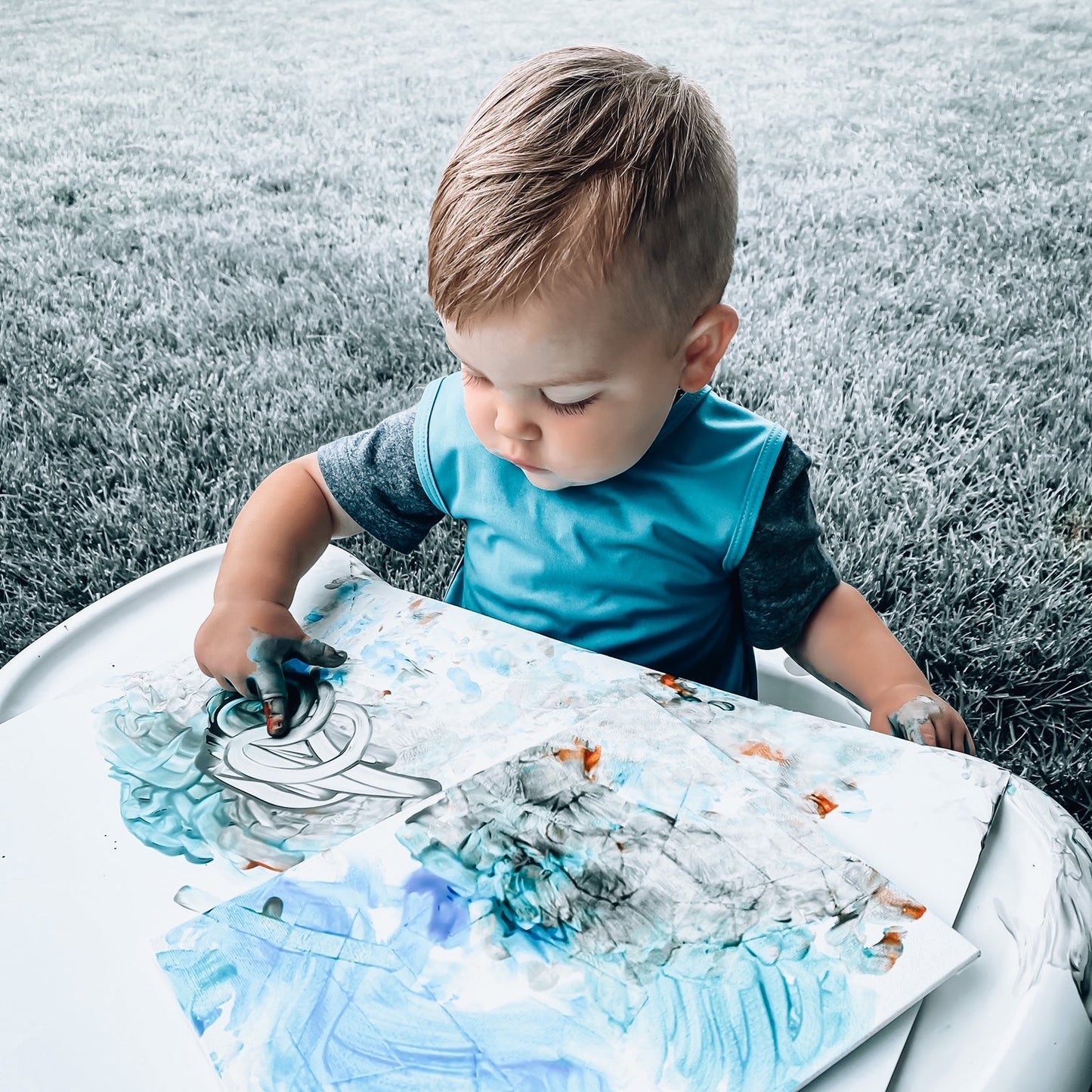 Solid Teal Minimalist Bapron SALE