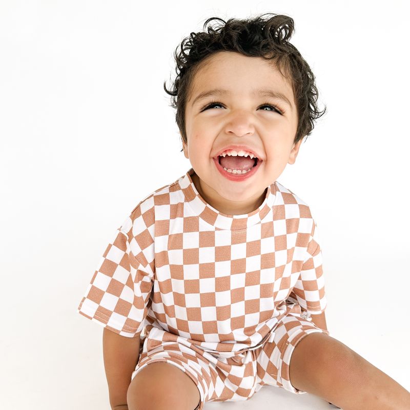 6Y & 7Y Rust Checks Toddler T-shirt