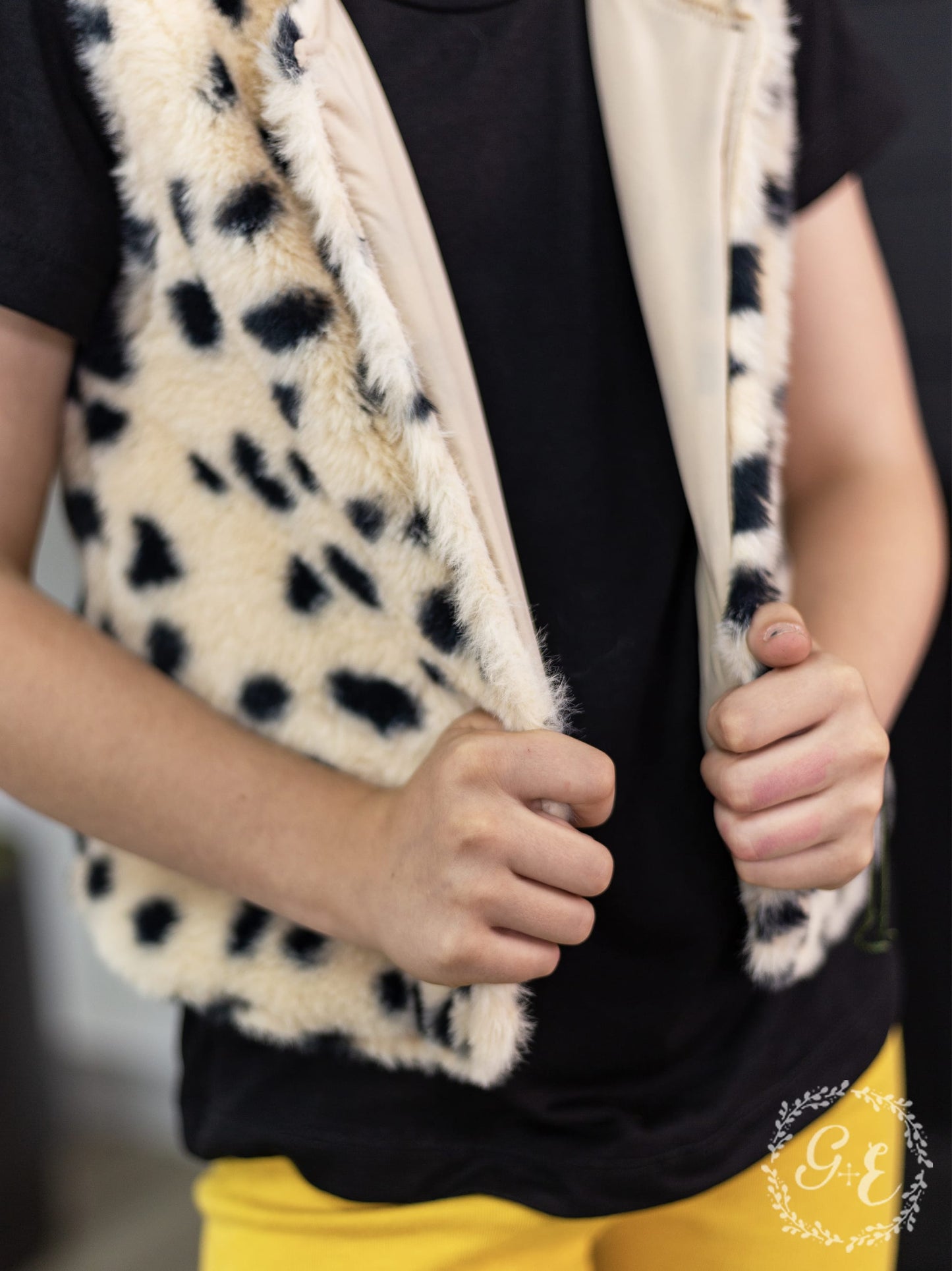 Girls My Wild Side Faux Fur Vest, Cheetah