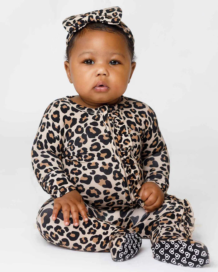Kiara Ruffled Zippered Footie