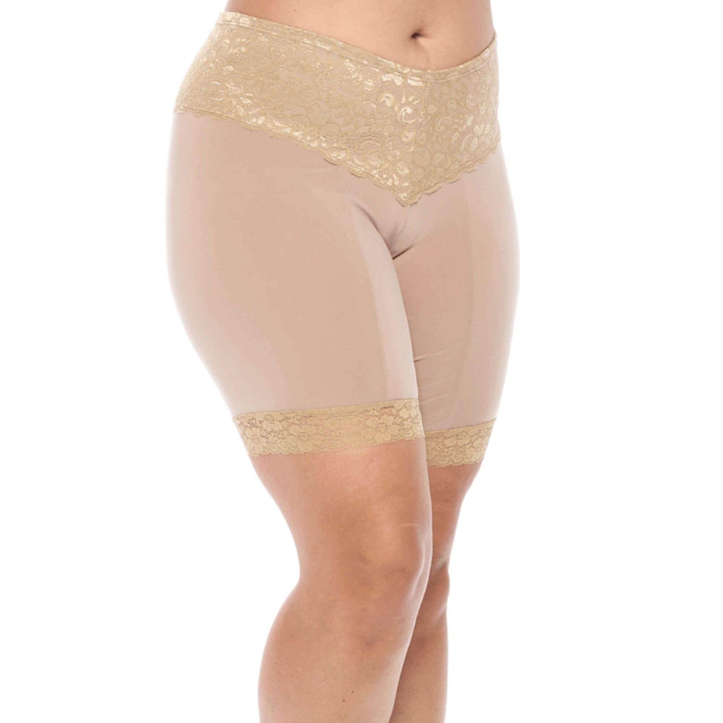 Signature Lace Shortlette Slipshort 9" | Beige