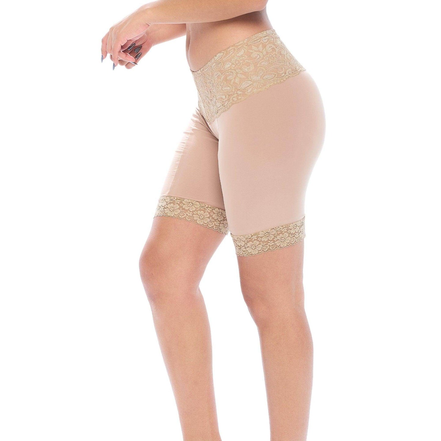 Signature Lace Shortlette Slipshort 9" | Beige