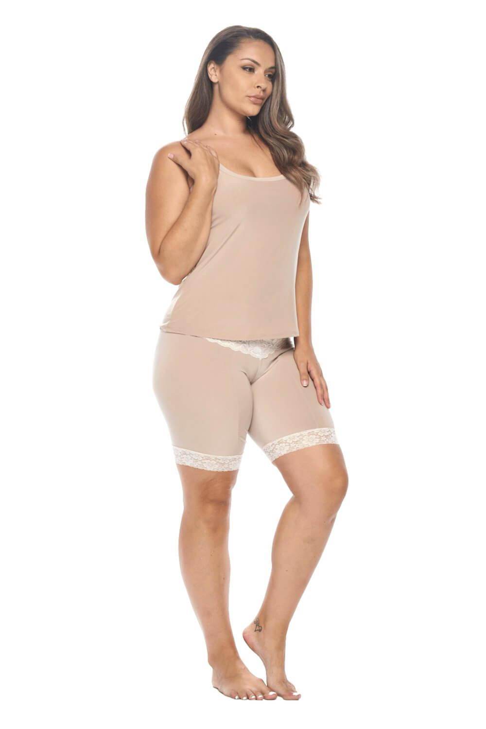Signature Lace Shortlette Slipshort 9" | Ecru